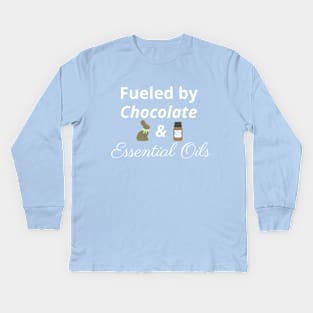 Fueled by Chocolate and Essential Oils Kids Long Sleeve T-Shirt